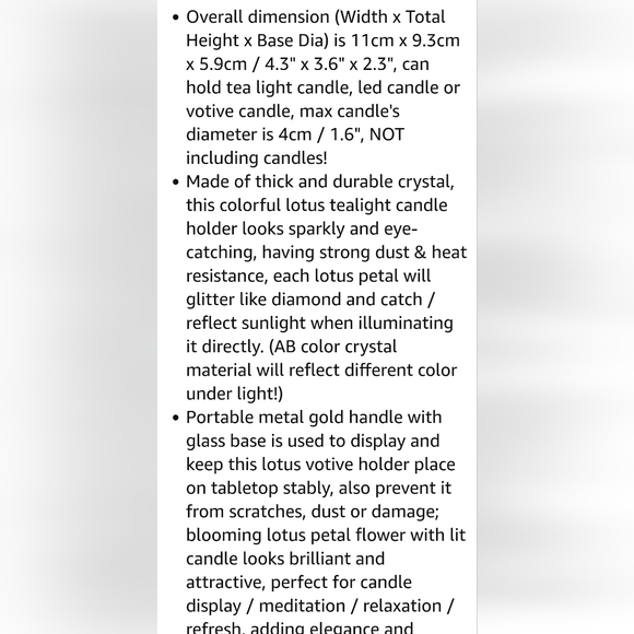 Lotus Petals Votive Candle Stand with Glass Base Lotus Tea candle h… - Picture 8 of 10